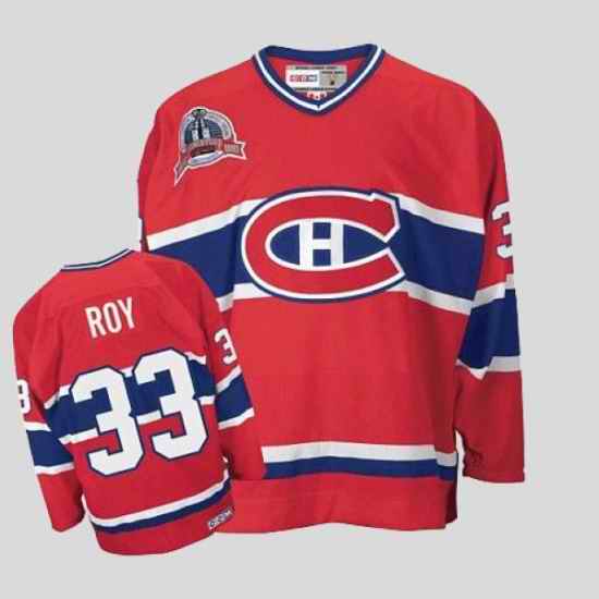 Canadiens #33 Patrick Roy Stitched Red CCM NHL Jersey